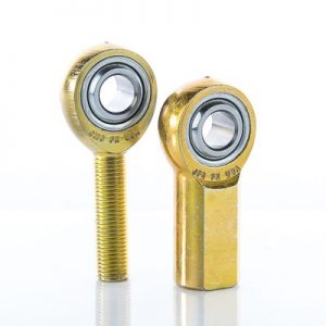 Kozelo 2pcs ECF6 Rod End Bearings – 3/8" Bore, 3/8-24 UNF Left Hand Thread, With Jam Nuts, Carbon Steel